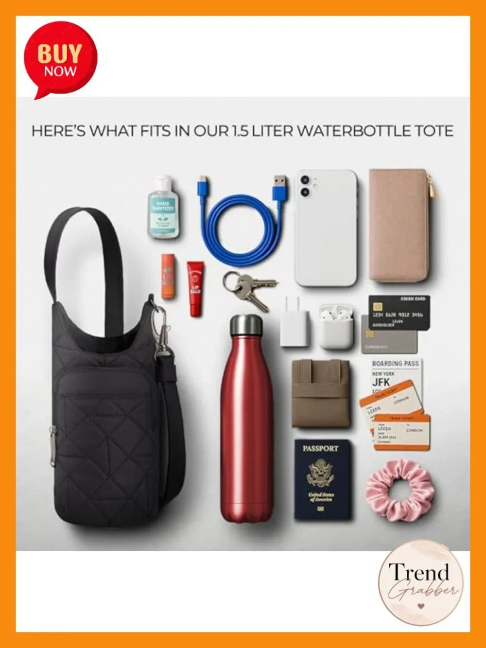 Insulated Water Bottle Tote with Anti-Theft Features